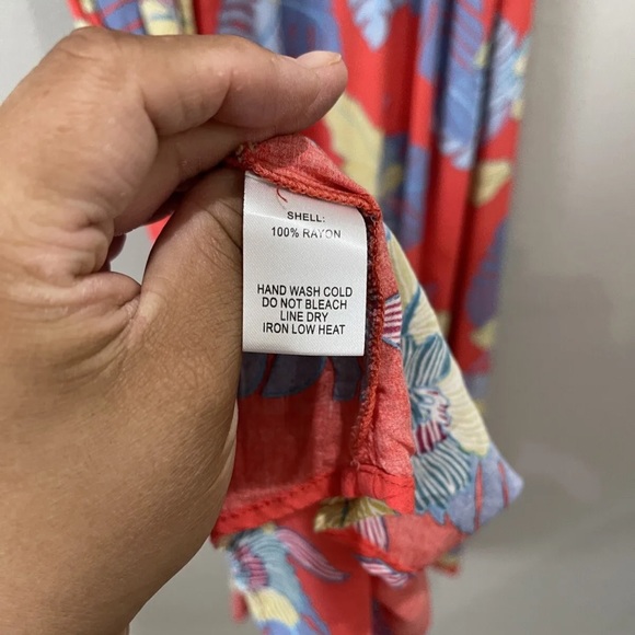 Lulu's Patsy Red Floral Leaf Dress, size XL - Picture 7 of 8